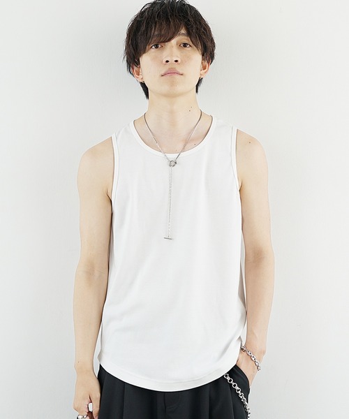 MinoriTY(マイノリティ)の「【MinoriTY】プレミアムコットンインナー専用タンクトップ メンズ ラウンドセミロング(タンクトップ・メンズ・ブラック/ホワイト・L/M/S)」の9枚目の写真