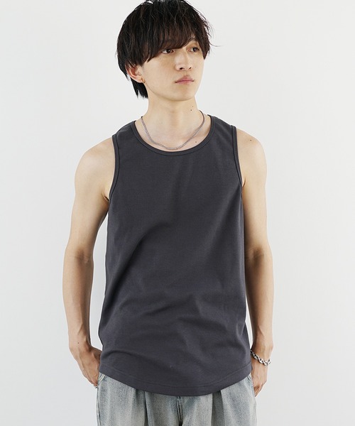 MinoriTY(マイノリティ)の「【MinoriTY】プレミアムコットンインナー専用タンクトップ メンズ ラウンドセミロング(タンクトップ・メンズ・ブラック/ホワイト・L/M/S)」の14枚目の写真