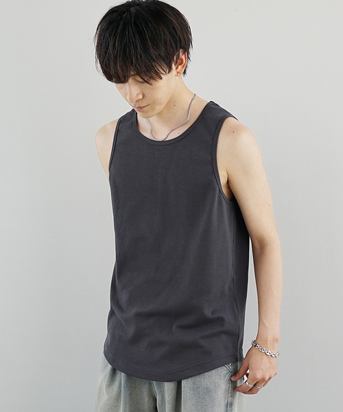 MinoriTY(マイノリティ)の「【MinoriTY】プレミアムコットンインナー専用タンクトップ メンズ ラウンドセミロング(タンクトップ・メンズ・ブラック/ホワイト・L/M/S)」の15枚目の写真
