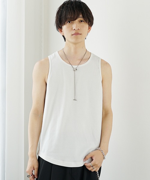 MinoriTY(マイノリティ)の「【MinoriTY】プレミアムコットンインナー専用タンクトップ メンズ ラウンドセミロング(タンクトップ・メンズ・ブラック/ホワイト・L/M/S)」の10枚目の写真