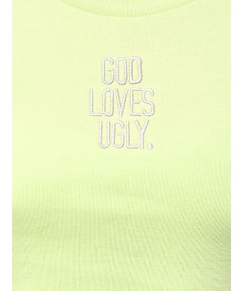 GYDA（ジェイダ）の「GOD LOVES UGLYサイドレースタンクトップ（タンクトップ・レディース・オフホワイト/ブラック/ライム・FREE）」の5枚目の写真