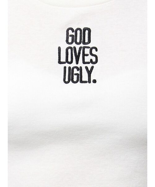 GYDA（ジェイダ）の「GOD LOVES UGLYサイドレースタンクトップ（タンクトップ・レディース・オフホワイト/ブラック/ライム・FREE）」の4枚目の写真