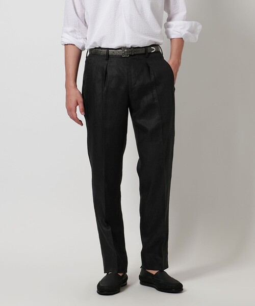 UNITED ARROWS(ユナイテッドアローズ)の「リネンツイル リラックステーパード イージースラックス(その他パンツ・メンズ・ナチュラル/ブラック・50/48/46/44)」の4枚目の写真