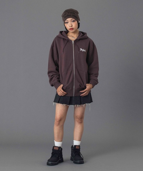 X-girl（エックスガール）の「BOX PLEAT DENIM MINI SKIRT（デニムスカート・レディース・ブラック/ライトインディゴブルー・S/M）」の16枚目の写真