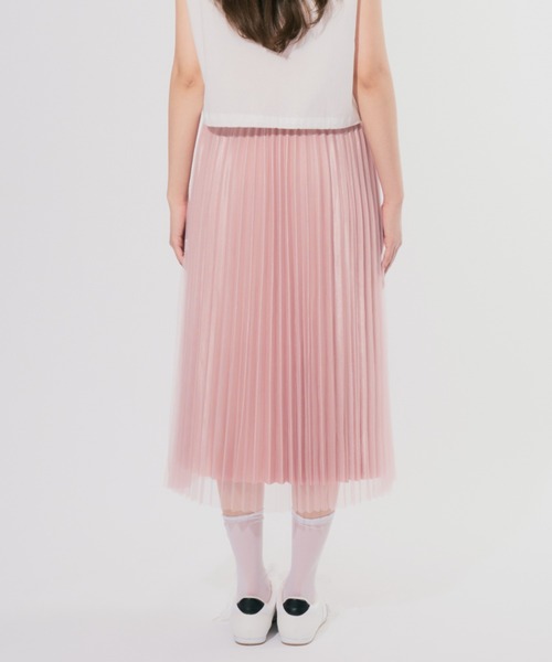 【期間限定お値下げ中 新品未使用】ジルチュスカートピンク セール】Pleated Tulle Skirt / プリーツチュールスカート