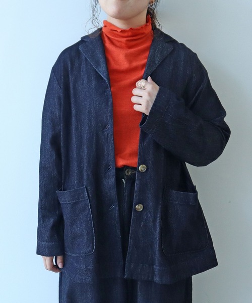 bulle de savon（ビュルデサボン）の「△7.7oz denim ジャケット（デニムジャケット・レディース・インディゴブルー・FREE）」の2枚目の写真