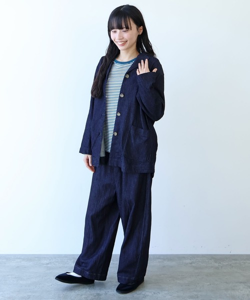bulle de savon（ビュルデサボン）の「△7.7oz denim ジャケット（デニムジャケット・レディース・インディゴブルー・FREE）」の15枚目の写真