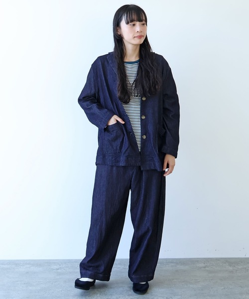 bulle de savon（ビュルデサボン）の「△7.7oz denim ジャケット（デニムジャケット・レディース・インディゴブルー・FREE）」の17枚目の写真