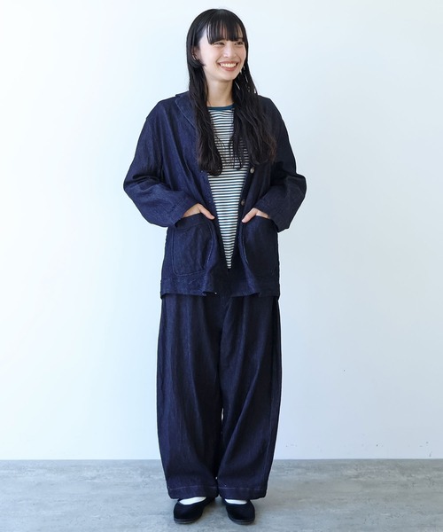 bulle de savon（ビュルデサボン）の「△7.7oz denim ジャケット（デニムジャケット・レディース・インディゴブルー・FREE）」の18枚目の写真