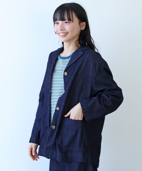bulle de savon（ビュルデサボン）の「△7.7oz denim ジャケット（デニムジャケット・レディース・インディゴブルー・FREE）」の8枚目の写真