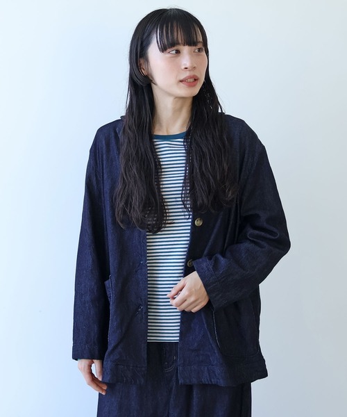 bulle de savon（ビュルデサボン）の「△7.7oz denim ジャケット（デニムジャケット・レディース・インディゴブルー・FREE）」の10枚目の写真