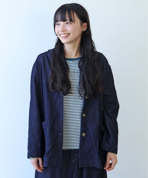 bulle de savon（ビュルデサボン）の「△7.7oz denim ジャケット（デニムジャケット・レディース・インディゴブルー・FREE）」の9枚目の写真