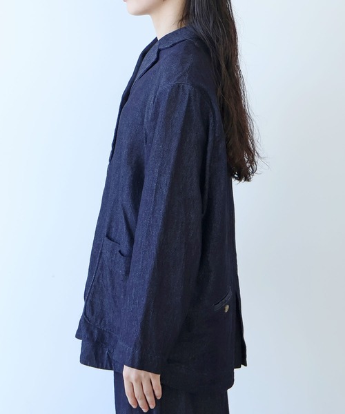 bulle de savon（ビュルデサボン）の「△7.7oz denim ジャケット（デニムジャケット・レディース・インディゴブルー・FREE）」の20枚目の写真