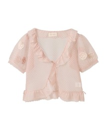 ピンクハウス PINK HOUSE ピコ加工 フラワーレース ボレロ カーディガン 半袖 ホワイト 白 P0142FB 363 レディース ピンクハウス PINK HOUSE ピコ加工 フラワーレース ボレロ