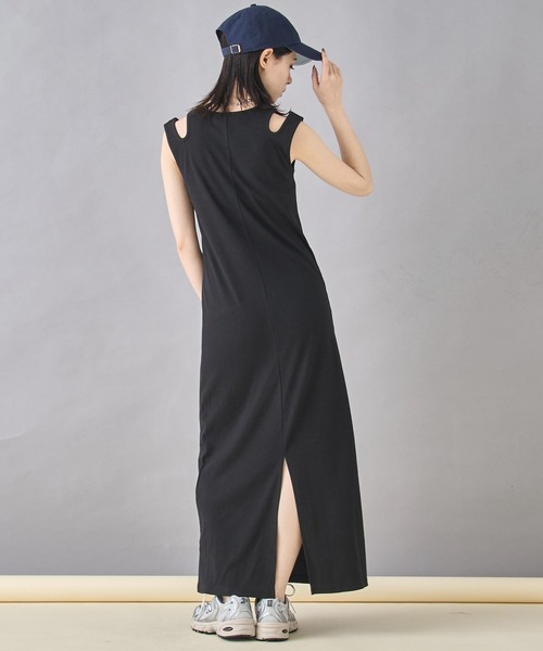 ANAP（アナップ）の「カップ付き レイヤード風 デザイン リブ ワンピース（ワンピース・レディース・ネイビー/ブラック/マスタード・FREE）」の18枚目の写真