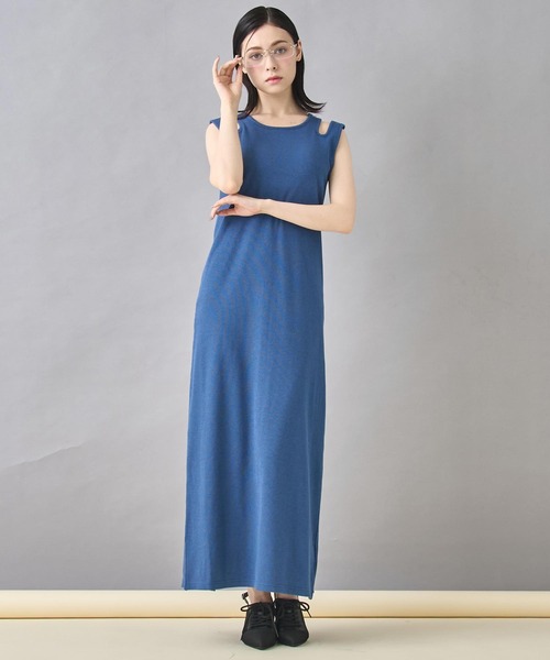 ANAP（アナップ）の「カップ付き レイヤード風 デザイン リブ ワンピース（ワンピース・レディース・ネイビー/ブラック/マスタード・FREE）」の19枚目の写真