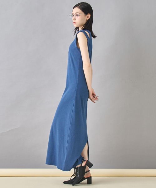 ANAP（アナップ）の「カップ付き レイヤード風 デザイン リブ ワンピース（ワンピース・レディース・ネイビー/ブラック/マスタード・FREE）」の11枚目の写真