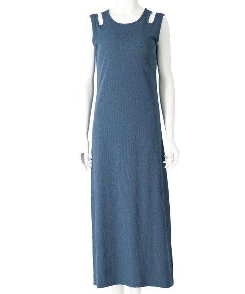 ANAP（アナップ）の「カップ付き レイヤード風 デザイン リブ ワンピース（ワンピース・レディース・ネイビー/ブラック/マスタード・FREE）」の9枚目の写真