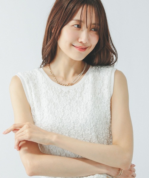 GLOBAL WORK（グローバルワーク）の「Beauteeレースタンク/497012（タンクトップ・レディース・ブラック/ブラウン/グレー/オフホワイト・MEDIUM/LARGE）」の9枚目の写真