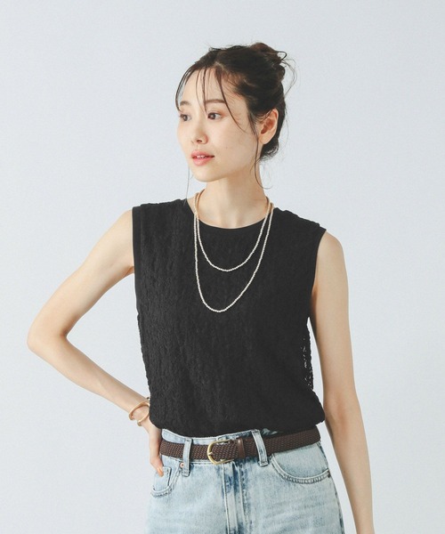 GLOBAL WORK（グローバルワーク）の「Beauteeレースタンク/497012（タンクトップ・レディース・ブラック/ブラウン/グレー/オフホワイト・MEDIUM/LARGE）」の16枚目の写真