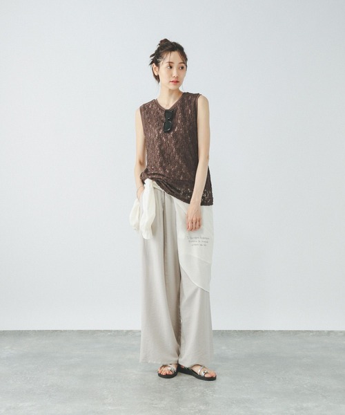 GLOBAL WORK（グローバルワーク）の「Beauteeレースタンク/497012（タンクトップ・レディース・ブラック/ブラウン/グレー/オフホワイト・MEDIUM/LARGE）」の21枚目の写真