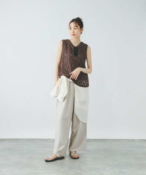 GLOBAL WORK（グローバルワーク）の「Beauteeレースタンク/497012（タンクトップ・レディース・ブラック/ブラウン/グレー/オフホワイト・MEDIUM/LARGE）」の22枚目の写真