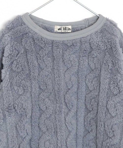 MAKE YOUR DAY（メイクユアデイ）の「両面ボアプルオーバー■150.160cm（スウェット・キッズ・グレー/ブラウン/アイボリー・160/150）」の9枚目の写真
