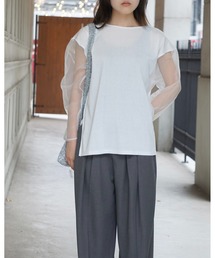 Alt due（オルトデュー）の「【Alt due/オルト デュー】シアースリーブプルオーバー/長袖カットソー（Tシャツ/カットソー）」