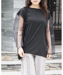 Alt due（オルトデュー）の「【Alt due/オルト デュー】シアースリーブプルオーバー/長袖カットソー（Tシャツ/カットソー）」