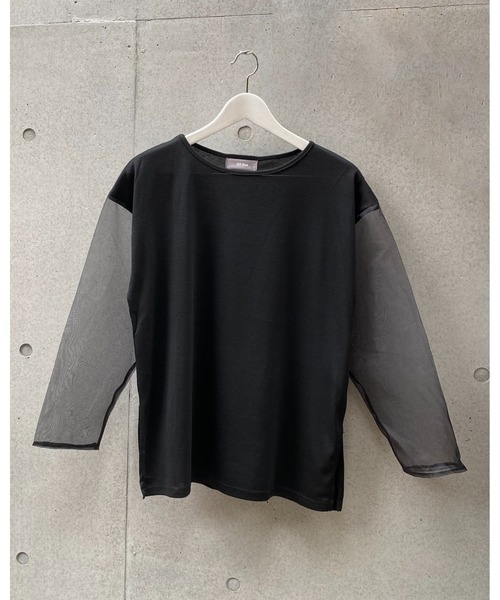 Alt due(オルトデュー)の「【Alt due/オルト デュー】シアースリーブプルオーバー/長袖カットソー(Tシャツ/カットソー・レディース・ホワイト/ブラック・FREE)」の15枚目の写真