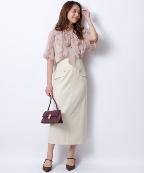 JUSGLITTY サス付フラップタイトスカート JUSGLITTY（ジャスグリッティー）の「サス付フラップタイトスカート