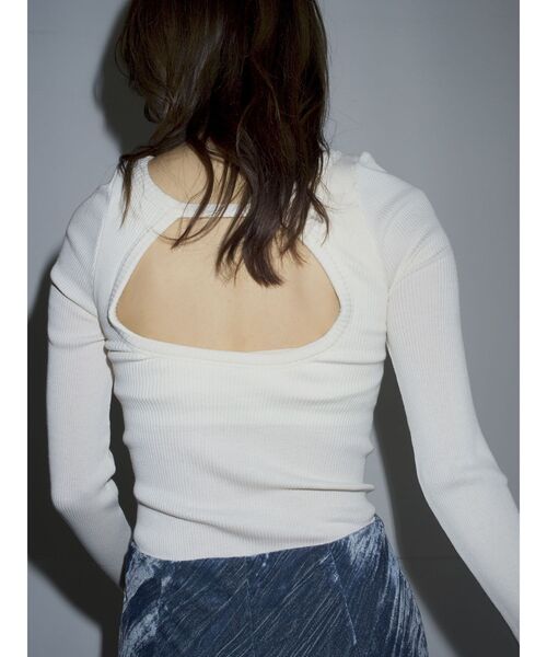 Htage（テージ）の「【Htage】palm別注バックオープンロングスリーブTee（Tシャツ/カットソー・レディース・アイボリー/キャメル・SMALL/MEDIUM）」の6枚目の写真