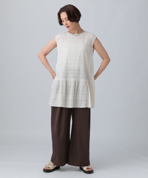 美品　ADORE LEPHIL ホワイト 半袖チュニック Fサイズ 美品 ADORE LEPHIL ホワイト 半袖チュニック Fサイズ 美品 ADORE