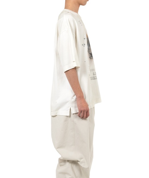 Maison MIHARA YASUHIRO(メゾンミハラヤスヒロ)の「Cat Printed Embellished Distressed T-shirt(Tシャツ/カットソー・メンズ・ブラック/ホワイト/グレー・46/44/48)」の8枚目の写真