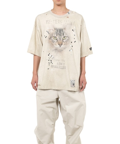 Maison MIHARA YASUHIRO(メゾンミハラヤスヒロ)の「Cat Printed Embellished Distressed T-shirt(Tシャツ/カットソー・メンズ・ブラック/ホワイト/グレー・46/44/48)」の18枚目の写真