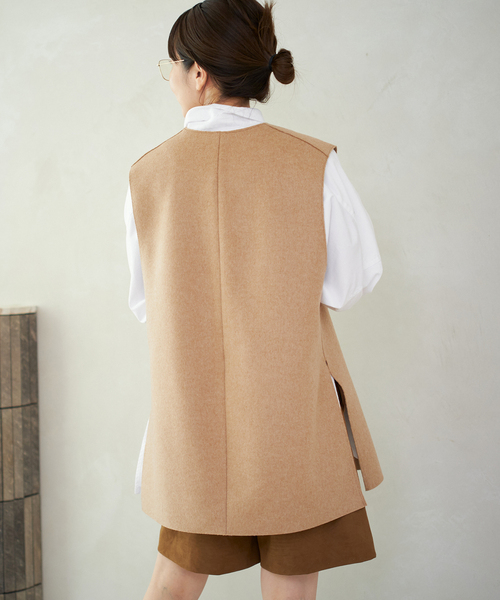今期 plage <追加＞ WO オーバーベスト キャメル 追加》WO オーバーベスト（ベスト）｜Plage（プラージュ）の