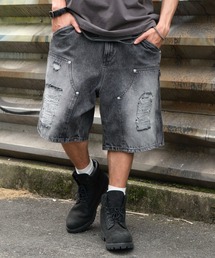 WEGO | WEGO/【25年春夏新作】ダブルニーダメージデニムショーツ(デニムパンツ)