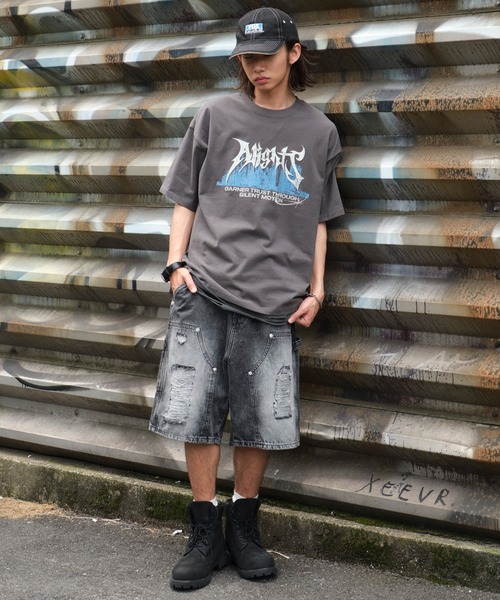 WEGO（ウィゴー）の「WEGO/ダブルニーダメージデニムショーツ（デニムパンツ・メンズ・コバルトブルー/ブラック系3・MEDIUM/LARGE）」の10枚目の写真