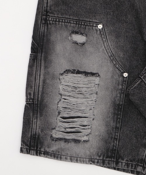 WEGO（ウィゴー）の「WEGO/ダブルニーダメージデニムショーツ（デニムパンツ・メンズ・コバルトブルー/ブラック系3・MEDIUM/LARGE）」の11枚目の写真