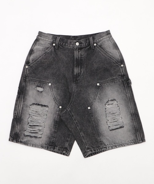 WEGO（ウィゴー）の「WEGO/ダブルニーダメージデニムショーツ（デニムパンツ・メンズ・コバルトブルー/ブラック系3・MEDIUM/LARGE）」の16枚目の写真