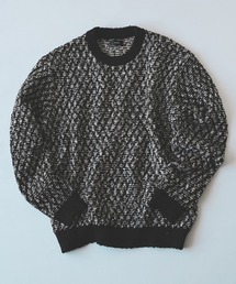 5ゲージ ツイーディー クルーネック ニット