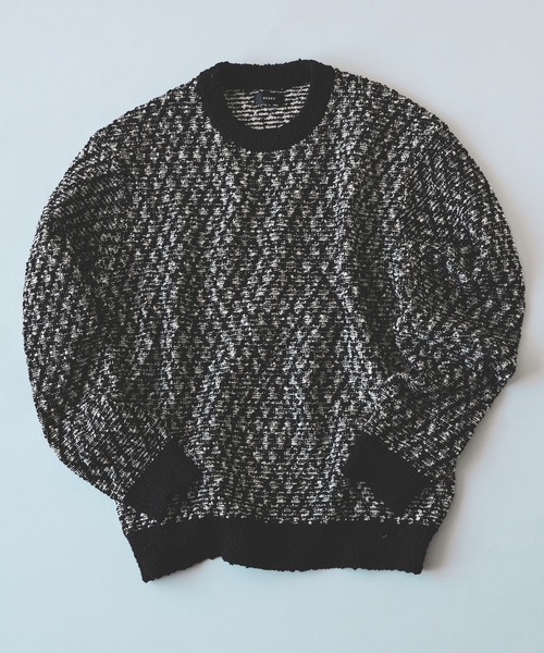 BEAMS(ビームス)の「5ゲージ ツイーディー クルーネック ニット(ニット/セーター・メンズ・ブラック/ブラウン・S/M/L/XL)」の1枚目の写真