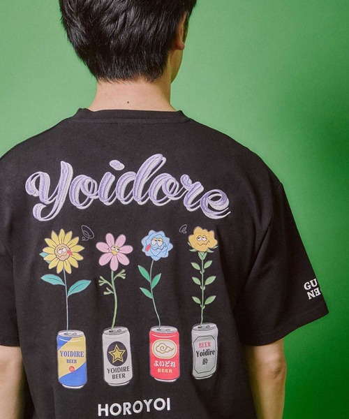 JACKROSE(ジャックローズ)の「YOIDORE 酔っ払いフラワーTEE(Tシャツ/カットソー・メンズ・ホワイト/ブラック・M/XL/L)」の1枚目の写真