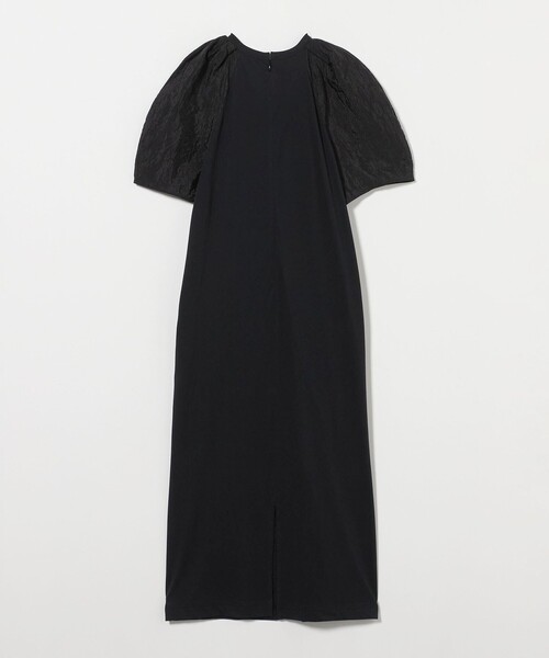 UNITED ARROWS パフスリーブワンピース黒22,000円 コンビパフスリーブワンピース -ウォッシャブル-（ワンピース