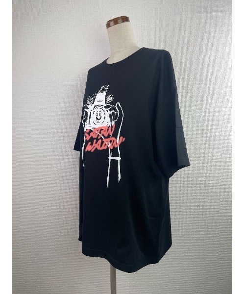WORLD WIDE LOVE!（ワールドワイドラブ）の「シャッターチャンス　BIG TEE（Tシャツ/カットソー・レディース・ブラック/スモークピンク/オフホワイト・1）」の9枚目の写真