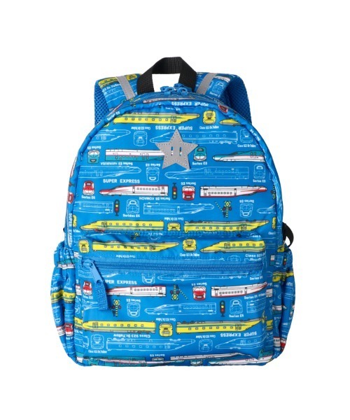 Kids Foret（キッズフォーレ）の「JR新幹線電車総柄リュック（バックパック/リュック・キッズ・ブルー/ベージュ・M/L）」の4枚目の写真