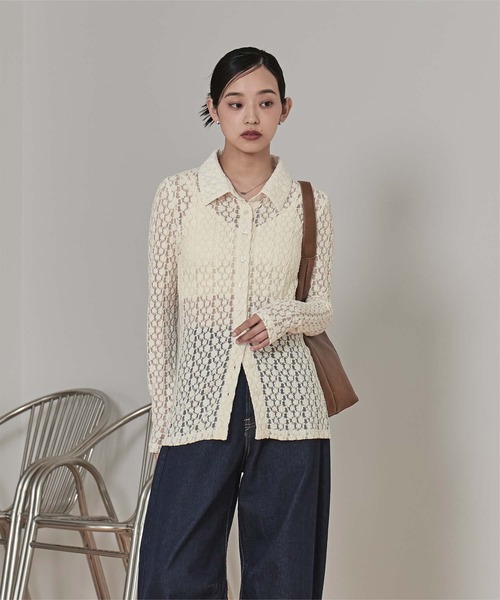 miette(ミエット)の「カットレースコンパクトシャツ(シャツ/ブラウス・レディース・ベージュ/アイボリー/ボルドー・S/M)」の7枚目の写真