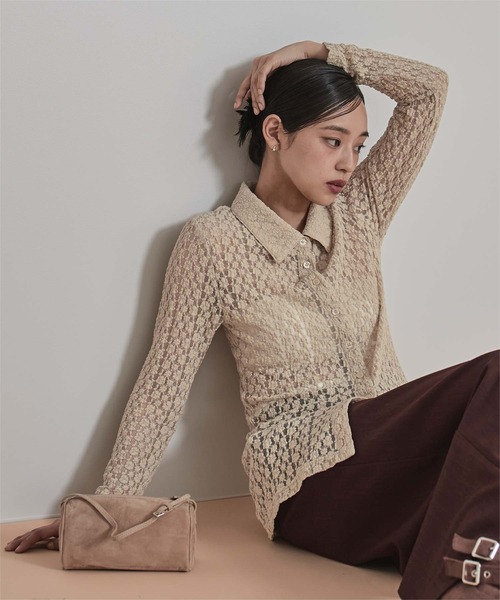 miette(ミエット)の「カットレースコンパクトシャツ(シャツ/ブラウス・レディース・ベージュ/アイボリー/ボルドー・S/M)」の15枚目の写真