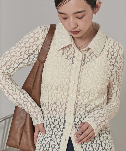 miette(ミエット)の「カットレースコンパクトシャツ(シャツ/ブラウス・レディース・ベージュ/アイボリー/ボルドー・S/M)」の9枚目の写真