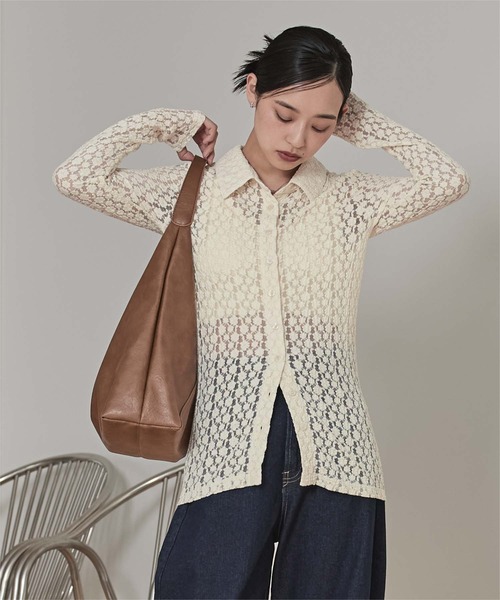 miette(ミエット)の「カットレースコンパクトシャツ(シャツ/ブラウス・レディース・ベージュ/アイボリー/ボルドー・S/M)」の10枚目の写真